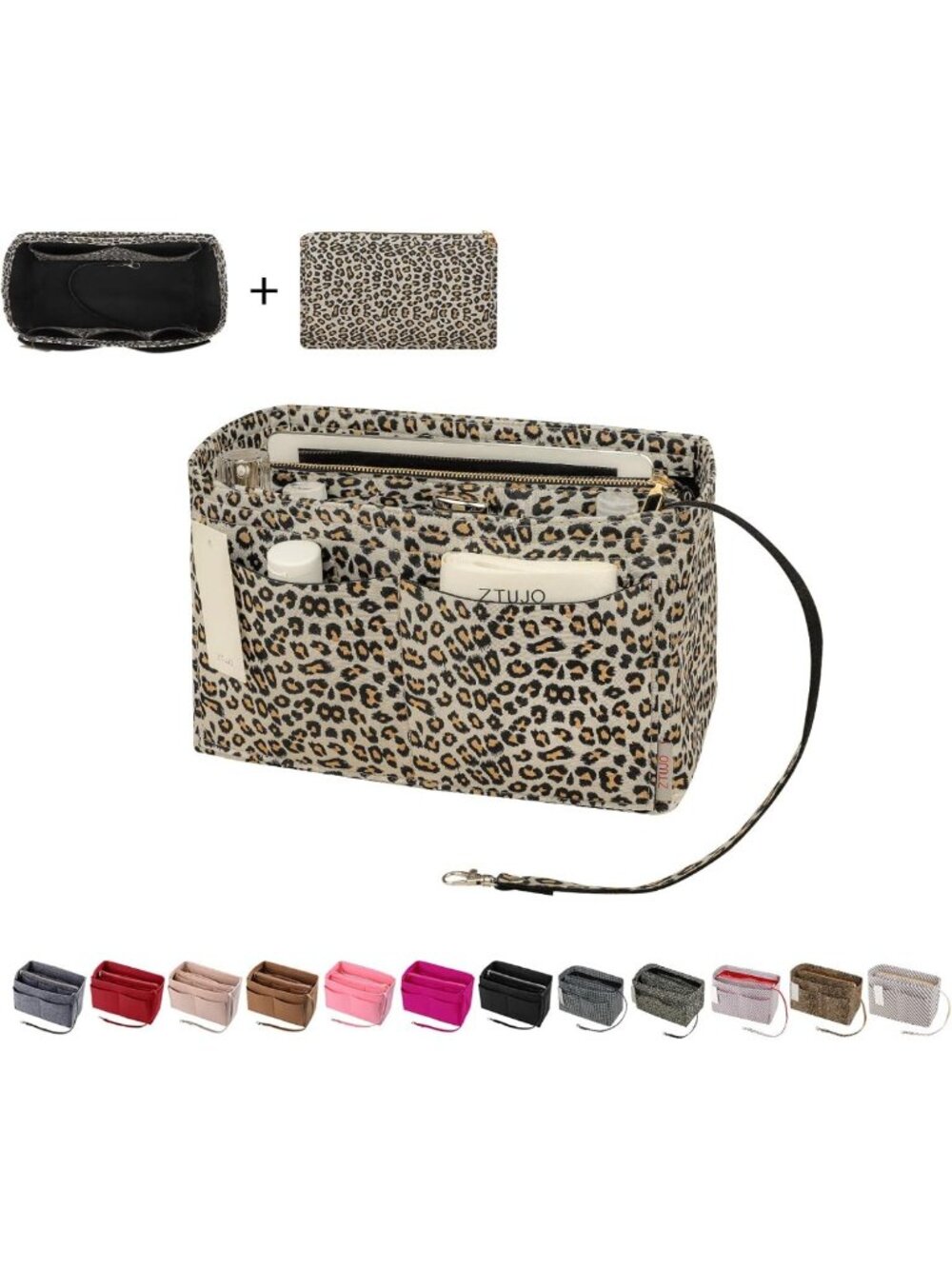 Felt Purse Organizer Insert with Zipper | Handbag & Tote Shaper | 7 Sizes